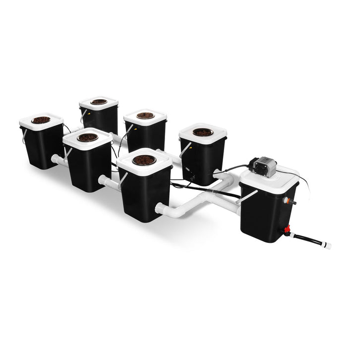 New Deep Water Culture 5 Gallon 6 Site Bubble Flow Buckets DWC RDWC Hydroponic Growing System Kits